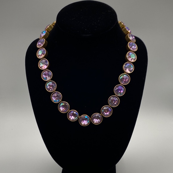 J. Crew Jewelry - Vintage J Crew Necklace Brulee Aurora Borealis AB Gold Tone 17 - 20".